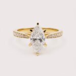 IGI CERTIFIED 1.42 carat F/VS1 Marquise Cut Lab Grown Diamond Solitaire Engagement Ring, 14k Gold Ring side rounds RE298