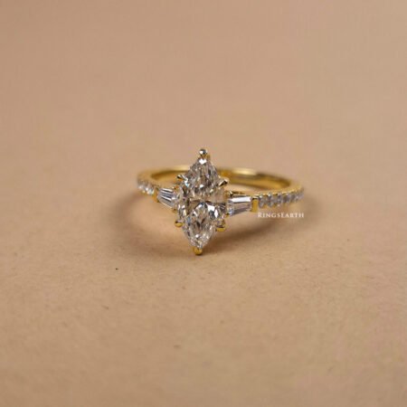Marquise Lab Diamond Ring in 18K Gold – Gift for Her