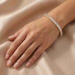 7.85CT Emerald Lab Grown Diamonds Tennis Bracelet in 10K Gold