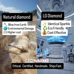 Comparison of mined diamond process vs eco-friendly lab-grown diamond production