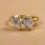 Toi Et Moi Lab Diamond Ring – 2ct Princess & Pear, 18K Gold