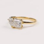 Toi Et Moi Lab Diamond Ring – 2ct Princess & Pear, 14K Gold