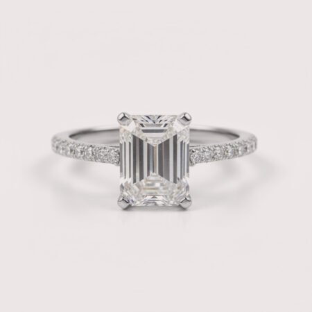 2.0ct Emerald Lab Diamond Ring in 14K White Gold | Lab-Grown