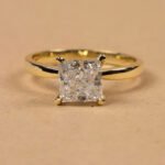2.00ct Princess-Cut Lab-Grown Diamond Solitaire Engagement Ring in 18K Gold – Top View
