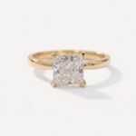 Princess Cut 2 Carat E Color VVS1 Clarity IGI Certified CVD Diamond Solitaire Engagement Ring 14k Gold RE244