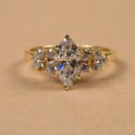 1.03ct Marquise Lab-Grown Diamond Ring in 18K Yellow Gold – Top View