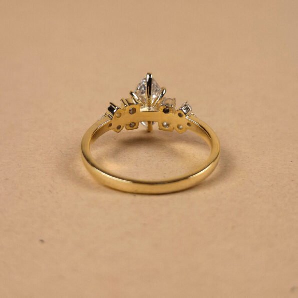 1.03ct Marquise Lab-Grown Diamond Ring in 18K Yellow Gold – Back View