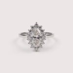 1.38ctw Marquise Lab Diamond Starburst Halo Ring in 14K White Gold