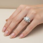 Mid-Century Vintage Art Deco Round Cut CVD Diamond Ring, Edwardian Anniversary Ring