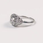 Mid-Century Vintage Art Deco Round Cut CVD Diamond Ring, Edwardian Anniversary Ring