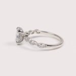 1.43ctw F Color VS1 Clarity IGI Certified Lab Grown Oval Cut Lab Diamond 14K White Gold Side Marquise Lab Diamonds