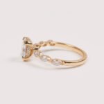 1.43ctw F Color VS1 Clarity IGI Certified Lab Grown Oval Cut Lab Diamond 14K White Gold Side Marquise Lab Diamonds