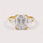3CT Emerald Cut Three Stone Lab Diamond Ring in 14K Gold