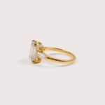 3CT Emerald Cut Three Stone Lab Diamond Ring in 14K Gold