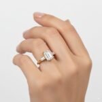 3CT Emerald Cut Three Stone Lab Diamond Ring in 14K Gold