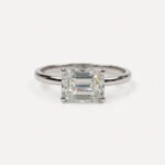 1.69 Carat EAST-WEST IGI Certified F Color VS1 Clarity Emerald Cut Lab Grown Diamond Solitaire Engagement Ring 14k Gold Trendy Style RE390