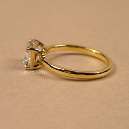 1.69ct East-West Emerald Cut Lab-Grown Diamond Solitaire Engagement Ring with Eternity Band in 18K Gold – Side View