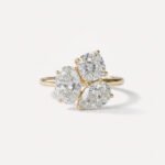 6.50 TCW IGI Certified Toi Et Moi Three Stone Engagement Ring in 18K White Gold