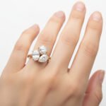 6.50 TCW Toi Et Moi Three Stone Engagement Ring in 18K White Gold