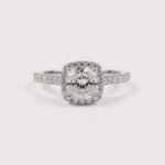 0.75ct Cushion Cut F-VS1 Certified Lab-Grown Diamond Engagement Ring with Twisted Eternity Band in 18K Gold