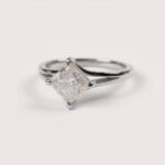 Princess Cut 1.42 Carat F VS1 IGI Certified Lab Diamond Engagement Ring in 14K Yellow Gold – East-West Split Shank Setting