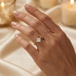 Princess Cut 1.42 Carat F VS1 IGI Certified Lab Diamond Engagement Ring in 14K Yellow Gold – East-West Split Shank Setting