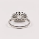1.85ct Art Deco Oval Lab Diamond Engagement Ring in 18K Gold
