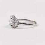 1.85ct Art Deco Oval Lab Diamond Engagement Ring in 18K Gold