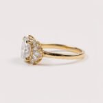 1.85ct Art Deco Oval Lab Diamond Engagement Ring in 18K Gold