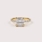 1CT Princess Cut Lab Diamond Hidden Halo Ring in 14K Gold