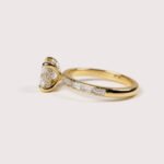 1CT Princess Cut Lab Diamond Hidden Halo Ring in 14K Gold