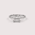 1CT Princess Cut Lab Diamond Hidden Halo Ring in 14K Gold