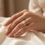 1CT Princess Cut Lab Diamond Hidden Halo Ring in 14K Gold