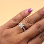 1CT Princess Cut Lab Diamond Hidden Halo Ring in 14K White Gold
