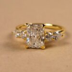2CT Radiant Cut Certified Lab Diamond Engagement Ring in 14K Gold