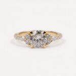 1.45 ctw Round Lab Grown Diamond with Marquise Side Diamonds Engagement Ring 14K Gold IGI Certified