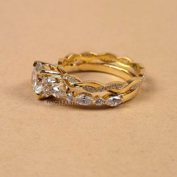 Comfort-Fit 18K Gold Band with Certified Round Lab Diamond – Side Profile
