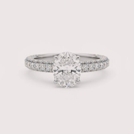 3.09ct Oval Cut Lab Diamond Ring in 14K Gold, IGI Certified