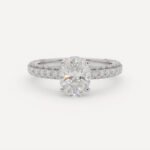 2.03ct IGI Certified E/VS1 Oval Cut Lab Grown Diamond Ring in 14K White Gold