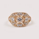 Art Deco 1Ct Diamond Ring in 14K White Gold for Women
