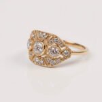 Art Deco 1Ct Diamond Ring in 14K White Gold for Women