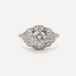 Mid-Century Vintage Art Deco Round Cut CVD Diamond Ring, Edwardian Anniversary Ring