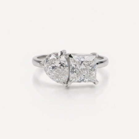 Toi Et Moi Lab Grown Diamond Ring – 2ct Princess & Pear, 14K Gold