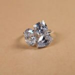 6.50 TCW Toi Et Moi Three Stone Engagement Ring in 18K White Gold