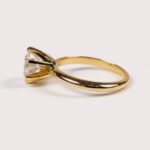 2 Carat Round Lab Grown Diamond Solitaire Ring in 18K Yellow Gold – EF Color, VS1 Clarity, Six Prong Crown Setting