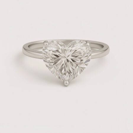 Heart Cut 5ct E-F VS1 IGI Certified Lab Diamond Solitaire Ring in 18K White Gold – Romantic Signature Design