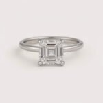 Asscher Cut 5ct E-F VS1 IGI Certified Lab Diamond Solitaire Ring in 18K Gold – Vintage Step-Cut Design