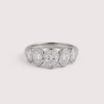 3.00ctw 5-Stone Oval Cut IGI Certified CVD Lab Diamond Ring in 14K Gold – Minimalist Bezel Setting