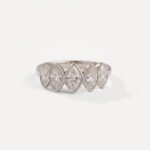 3.00ctw Marquise Cut Certified CVD Lab Diamond 5-Stone Ring in 14K Gold – Minimalist Bezel Setting