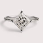 3.50ct Princess Cut IGI Certified CVD Lab Diamond Solitaire Ring in 18K Gold – Modern Minimalist Setting